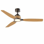 Louise Black/Natural Wood Ceiling Fan Ø142 cm with 100% Solid Wood Blades