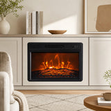 23" Black Electric Fireplace Inset with Remote Control
