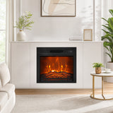 18" Modern Black Inset Electric Fireplace with Remote Control