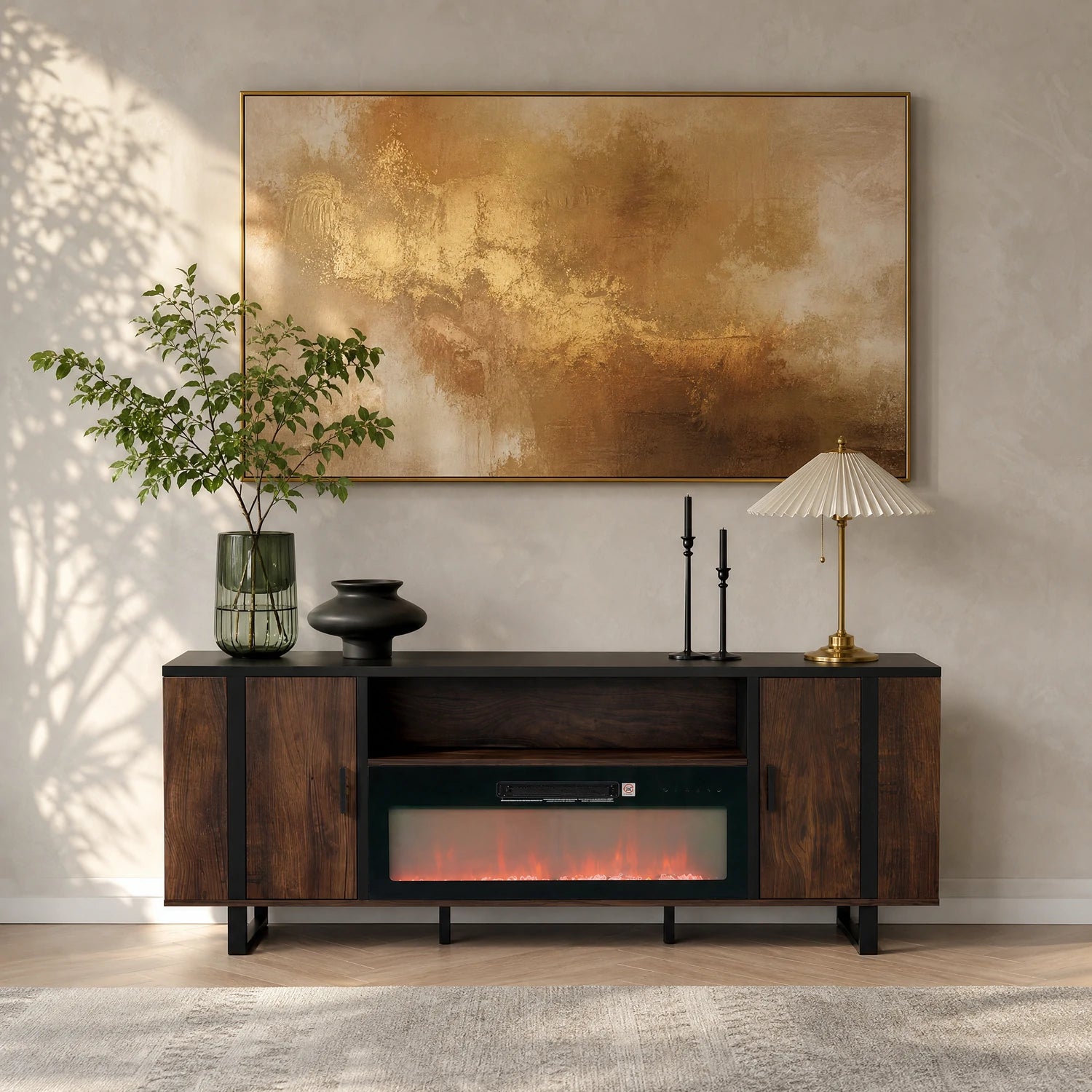 72" / 183cm TV Stand With 36'' / 91cm Electric Fireplace