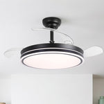 Serena Ultra-Quiet DC Motor Ceiling Fan Black Ø100 cm with 3 Retractable Blades and LED Light