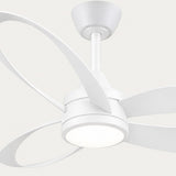 MAXI White Ceiling Fan Ø132 cm Silent with LED Light DC 40W