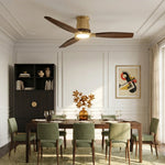 Louise Soft Brass Ceiling Fan Ø142 cm with 100% Solid Wood Blades