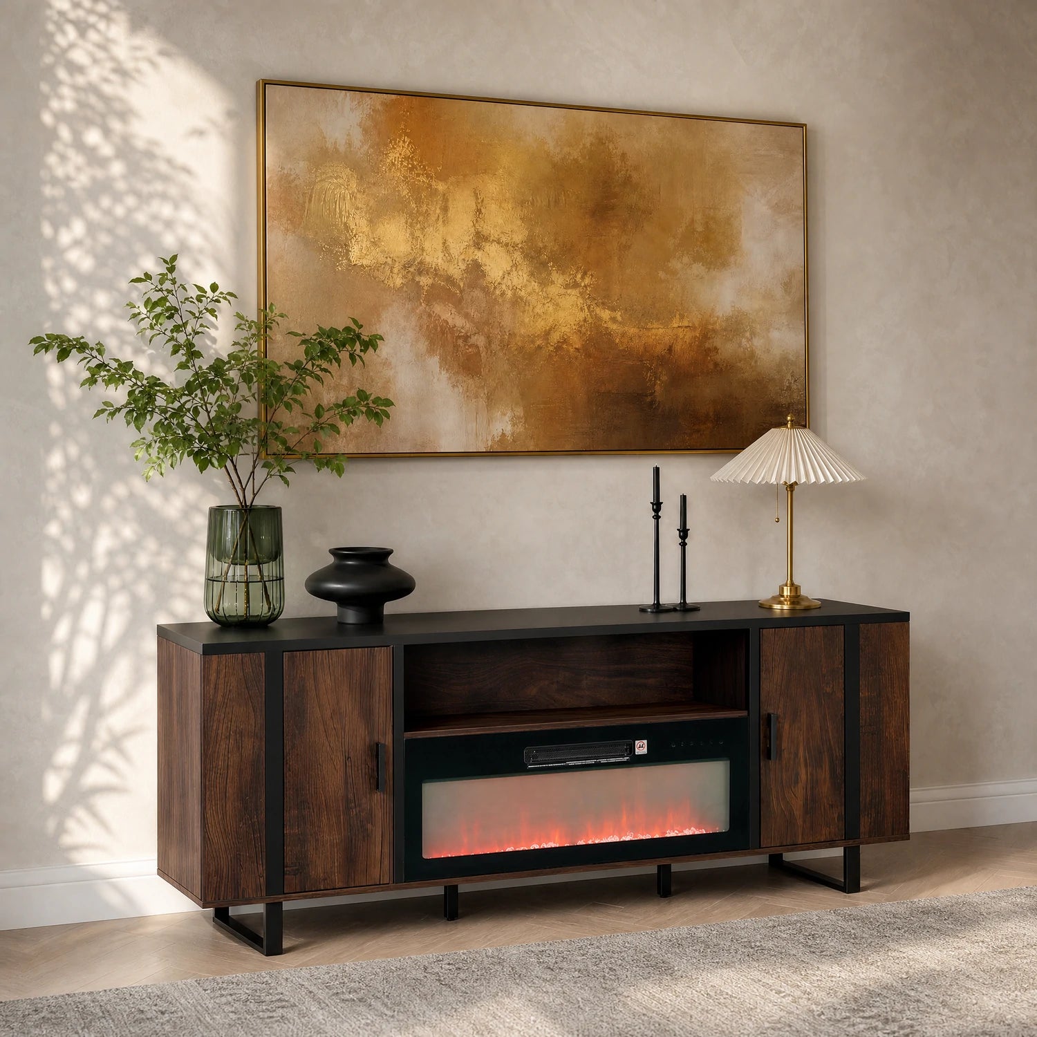 72" / 183cm TV Stand With 36'' / 91cm Electric Fireplace