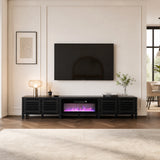 115''/292cm Living Room TV Stand with 36''/91cm Recessed Electric Fireplace