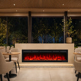 1880mm 74" EF74R Pro Wall Mounted Electric Fire with 13 Flame Colors Built-In Electric Fire with Remote Control 750/1500W