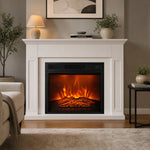 18" Modern Black Inset Electric Fireplace with Remote Control