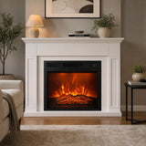 18" Modern Black Inset Electric Fireplace with Remote Control