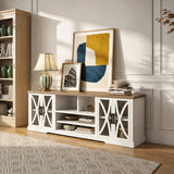 Alder 93"/236cm White TV Stand With Storage Cabinets & 36"/91cm Electric Fireplace