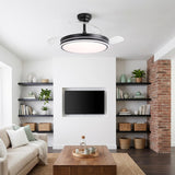 Serena Ultra-Quiet DC Motor Ceiling Fan Black Ø100 cm with 3 Retractable Blades and LED Light