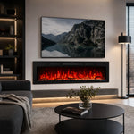 1880mm 74" EF74R Pro Wall Mounted Electric Fire with 13 Flame Colors Built-In Electric Fire with Remote Control 750/1500W