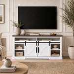 Rowan 173cm/68" Farmhouse White TV Stand with 23" Electric Fireplace Inset