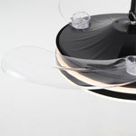 Serena Ultra-Quiet DC Motor Ceiling Fan Black Ø100 cm with 3 Retractable Blades and LED Light