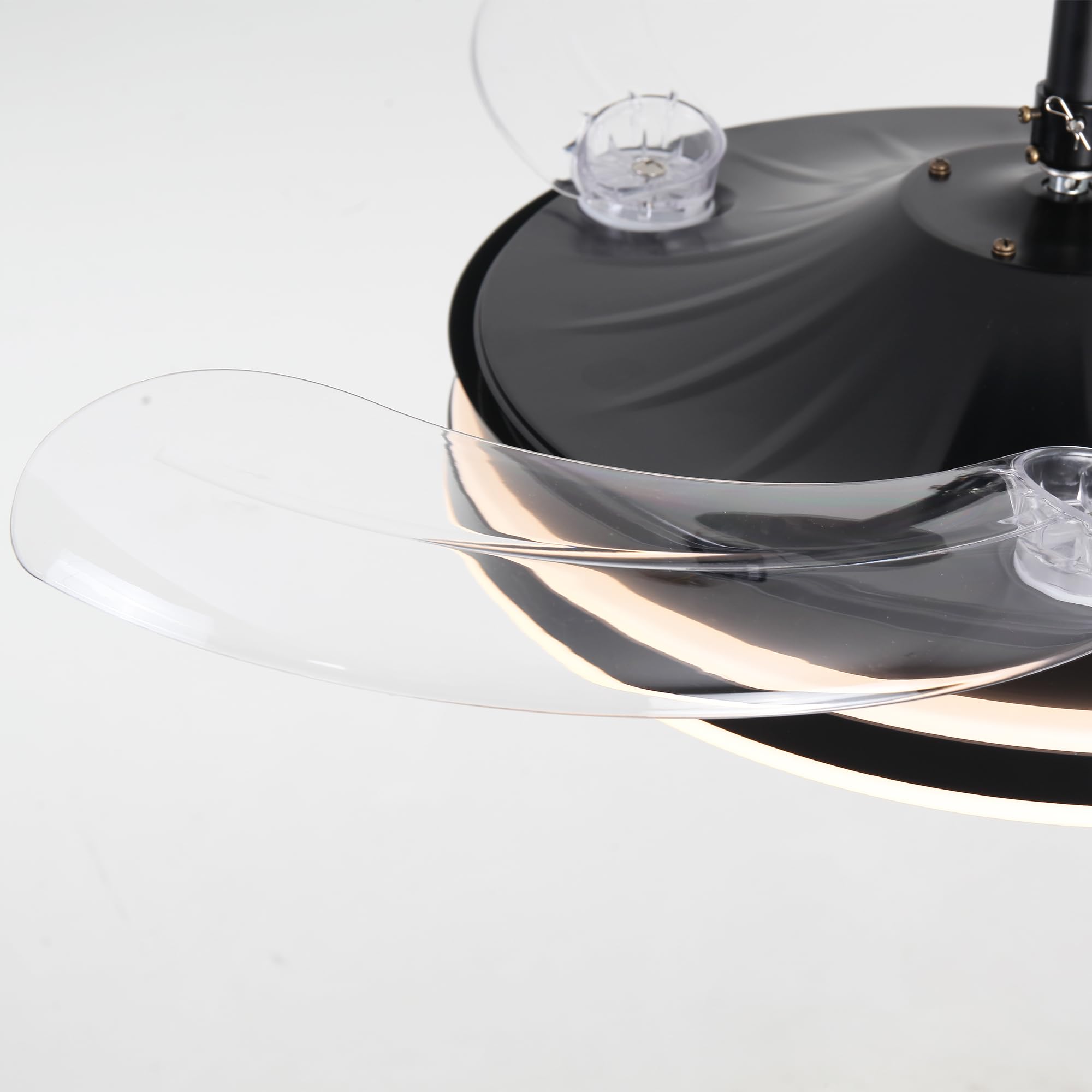 Serena Ultra-Quiet DC Motor Ceiling Fan Black Ø100 cm with 3 Retractable Blades and LED Light