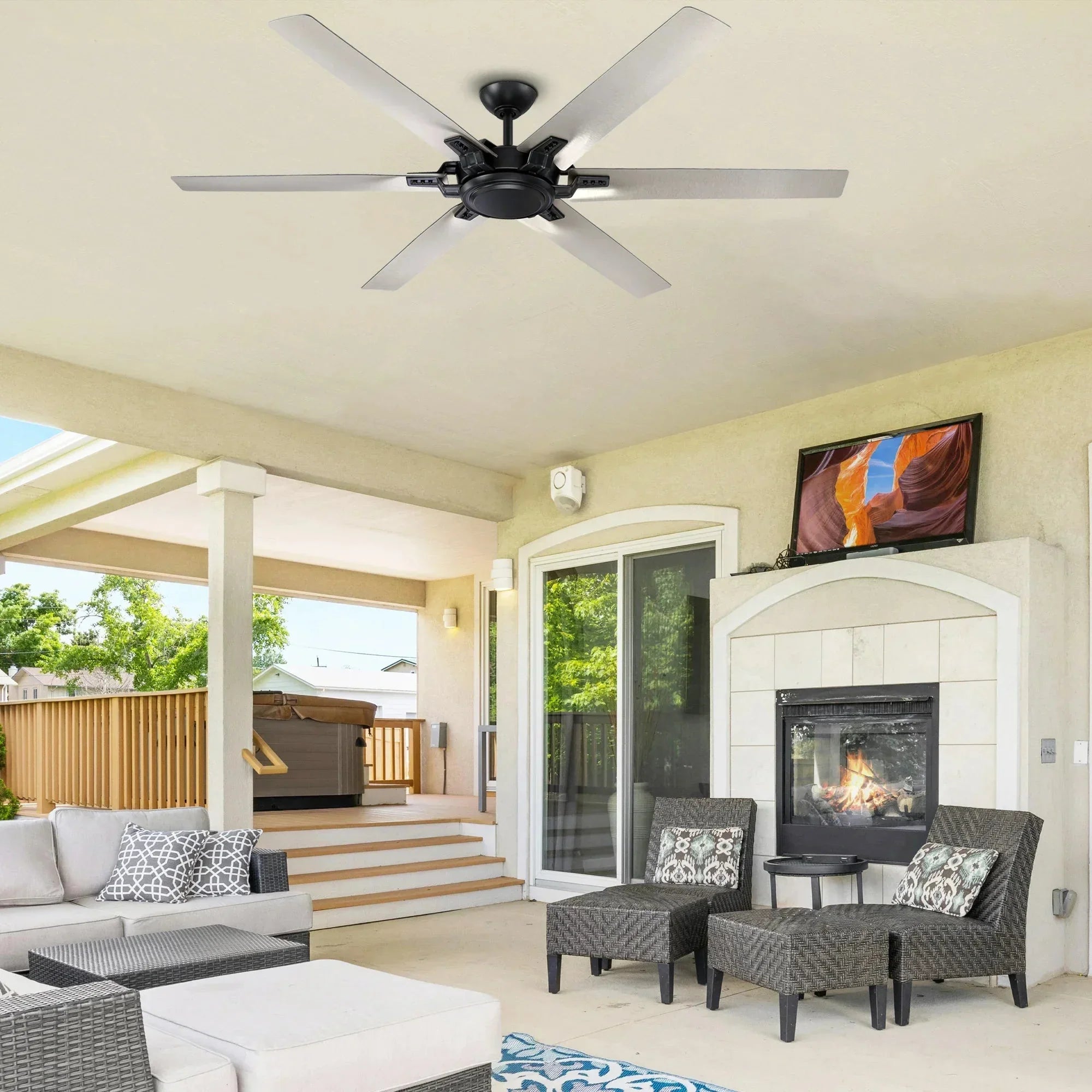 70" Industrial Ceiling Fan with Remote Control - Parrot Uncle UK