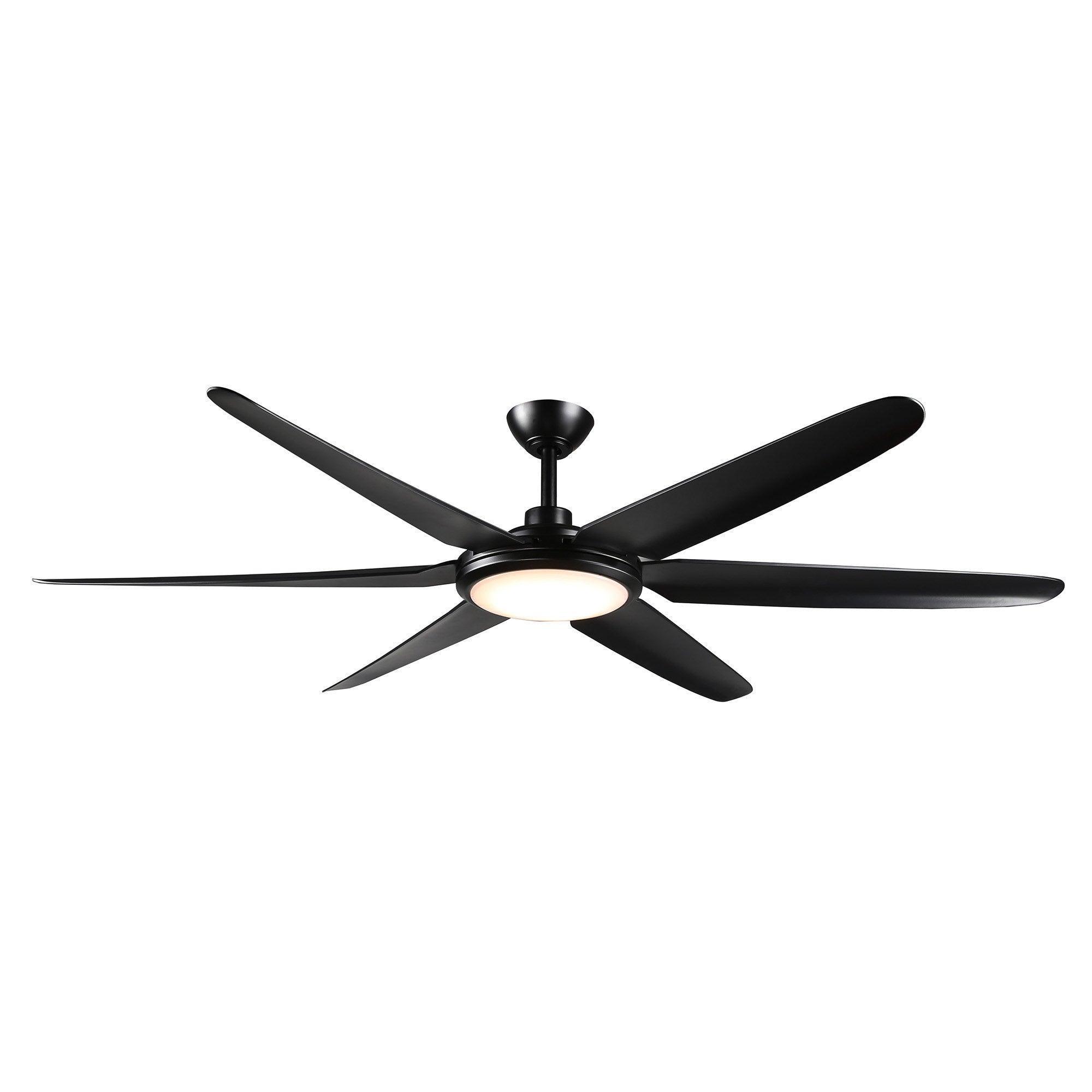 165cm (65") Industrial DC Motor Downrod Mount Ceiling Fan with Lighting and Remote Control