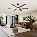 60 Inch Industrial Double-sided Blades LED Ceiling Fan with APP & Remote Control - Parrot Uncle UK