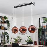 Glam Modern Copper-Toned Linear Pendant Light for Dining Room Living Room - Parrot Uncle UK