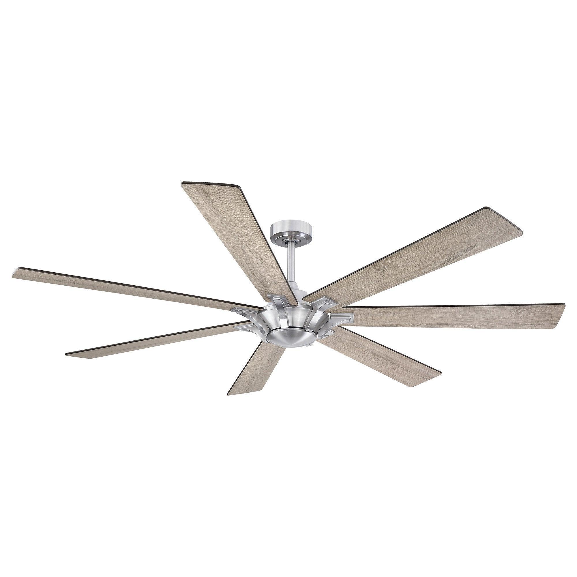 72" Farmhouse DC Motor Brushed Nickel Downrod Mount Reversible Ceiling Fan with Remote Control - Parrot Uncle UK