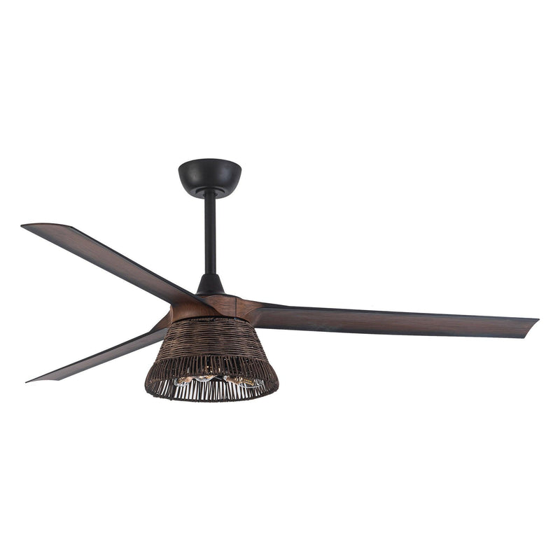 60" Farmhouse Downrod Mount Reversible Ceiling Fan with Lighting and Remote Control - Parrot Uncle UK