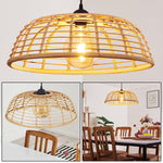 Natural Rustic Bamboo Pendant Light for Kitchen Dining Room - Parrot Uncle UK