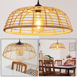 Natural Rustic Bamboo Pendant Light for Kitchen Dining Room - Parrot Uncle UK
