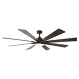 72 Inch Elbe Modern Downrod Mount Ceiling Fan with Light and Remote Control - Parrot Uncle UK