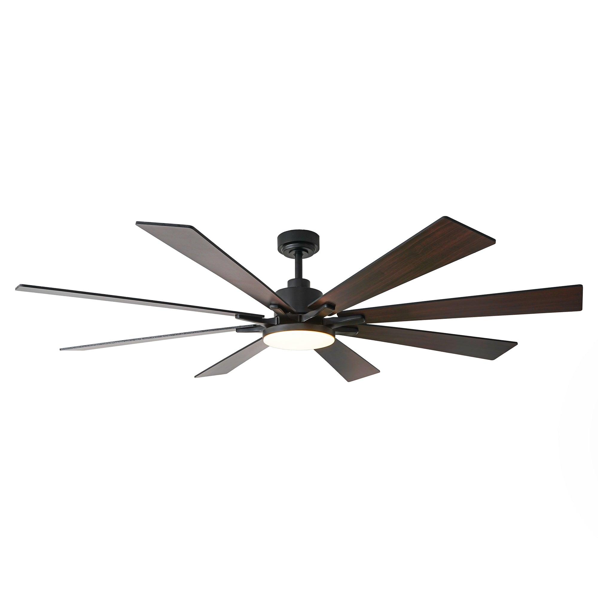 72 Inch Elbe Modern Downrod Mount Ceiling Fan with Light and Remote Control - Parrot Uncle UK