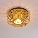 Natural Bohemian Flush Ceiling Light for Bedroom Living Room - Parrot Uncle UK