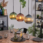 Bohemian Colorful Textured Linear Pendant Light for Dining Room Living Room - Parrot Uncle UK