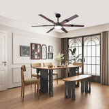 60 Inch Industrial Double-sided Blades LED Ceiling Fan with APP & Remote Control - Parrot Uncle UK