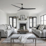 100 Inch Simon Black IP44 Outdoor Downrod Mount Ceiling Fan with Remote Control - Parrot Uncle UK