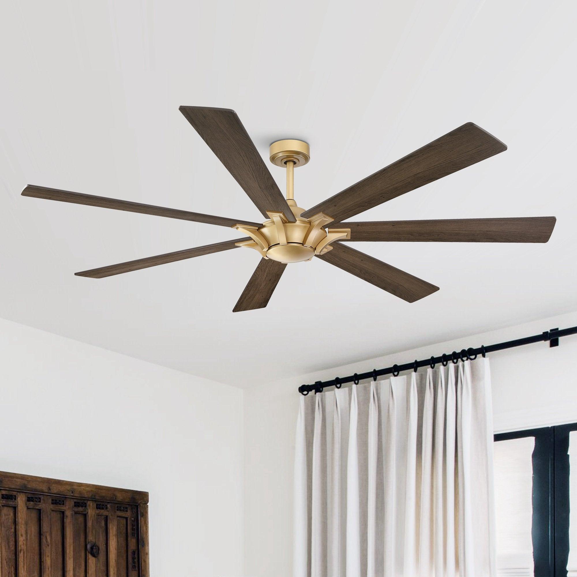 189cm (72") Farmhouse DC Motor Brushed Nickel Downrod Mount Reversible Ceiling Fan with Remote Control