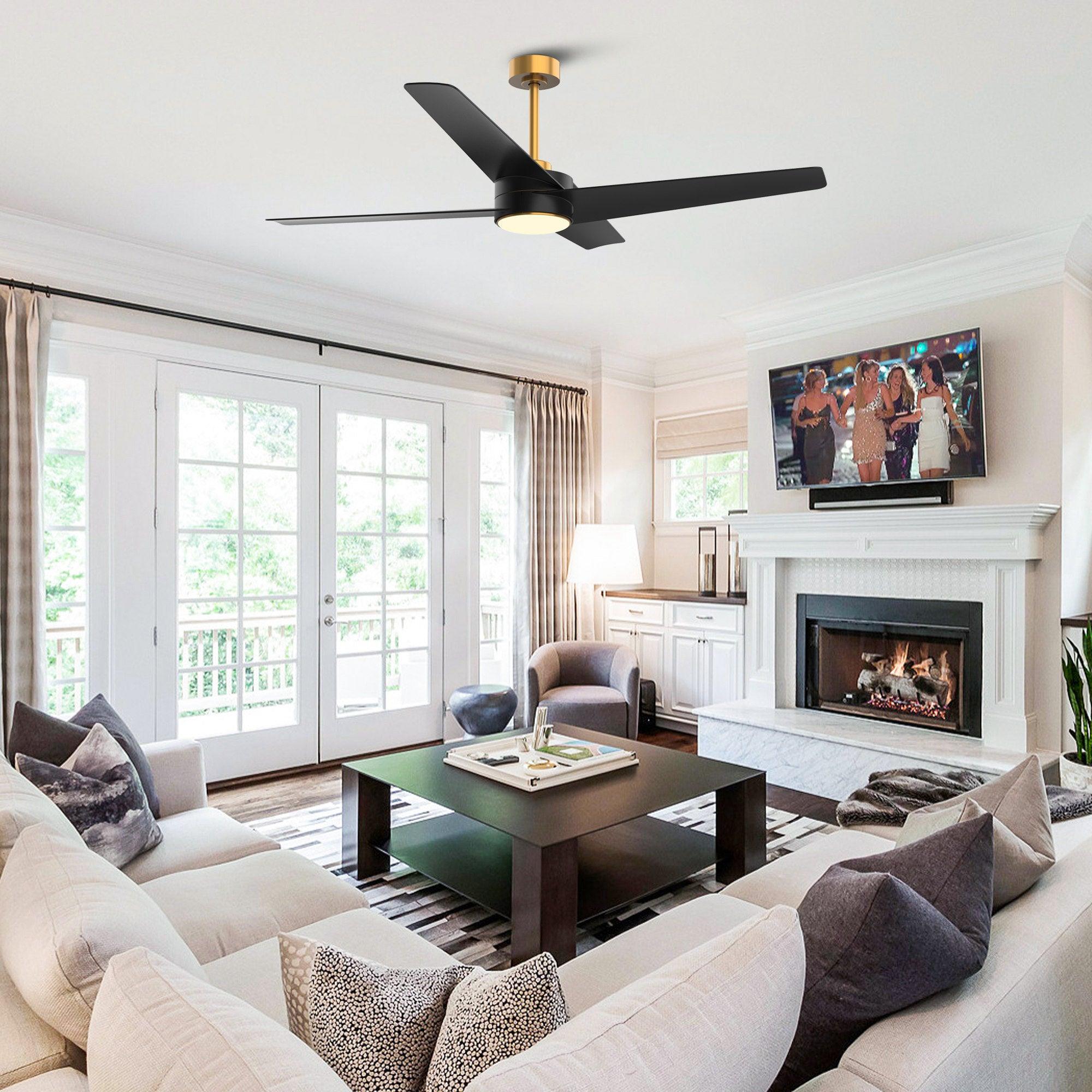 152cm (60") Parvez Modern DC Motor Downrod Mount Reversible Ceiling Fan with Lighting and Remote Control