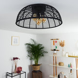 Industrial Bohemian Flush Ceiling Light for Living Room Bedroom - Parrot Uncle UK
