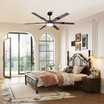 60 Inch Industrial Double-sided Blades LED Ceiling Fan with APP & Remote Control - Parrot Uncle UK