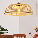 Natural Rustic Bamboo Pendant Light for Kitchen Dining Room - Parrot Uncle UK