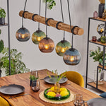 Bohemian Colorful Glass and Rustic Linear Pendant Light for Dining Room Living Room - Parrot Uncle UK