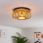 Natural Bohemian Flush Ceiling Light for Bedroom Living Room - Parrot Uncle UK