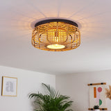 Natural Bohemian Flush Ceiling Light for Bedroom Living Room - Parrot Uncle UK