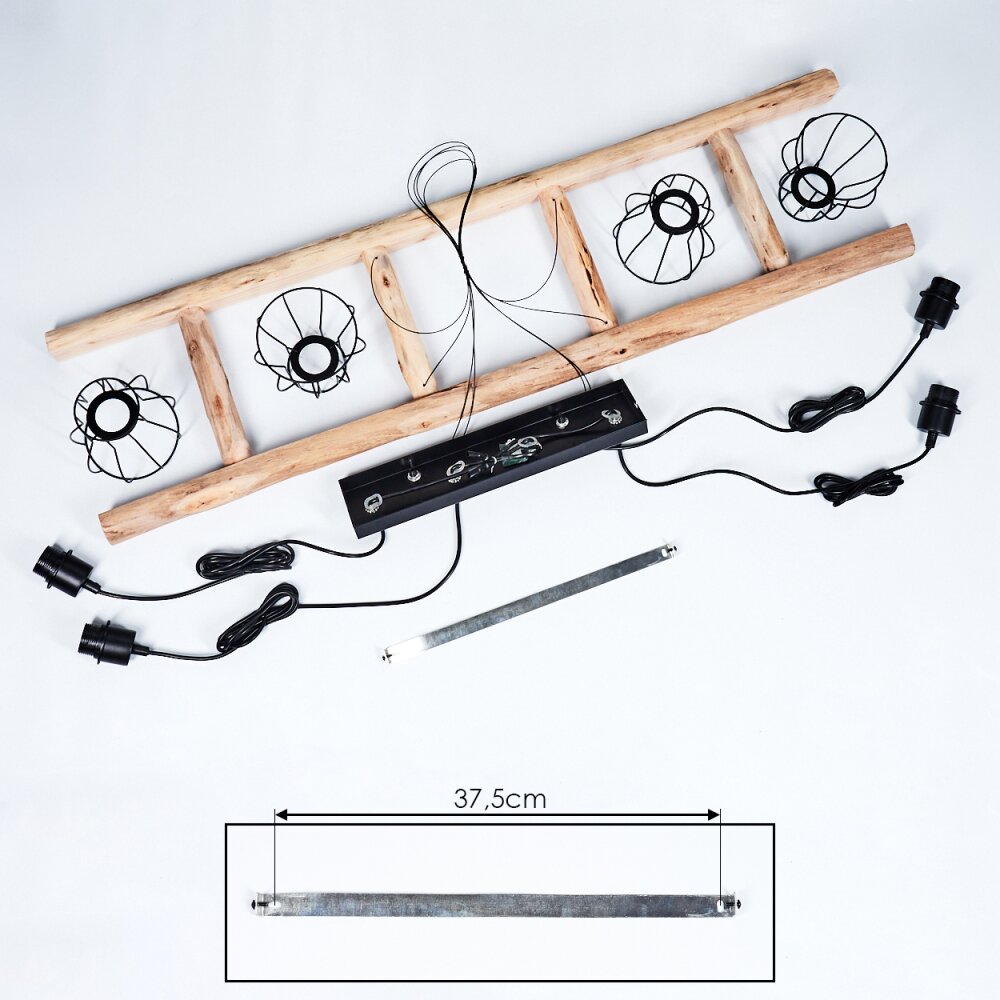 Industrial Farmhouse Wood & Wire Cage Cluster Pendant Light for Dining Room Living Room - Parrot Uncle UK