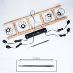 Industrial Farmhouse Wood & Wire Cage Cluster Pendant Light for Dining Room Living Room - Parrot Uncle UK