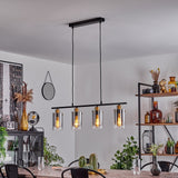 Industrial Vintage Linear Pendant Light with Brass Accents for Dining Room Living Room - Parrot Uncle UK
