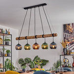 Bohemian Colorful Glass and Rustic Linear Pendant Light for Dining Room Living Room - Parrot Uncle UK