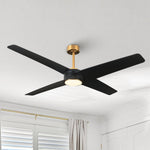 60" Parvez Modern DC Motor Downrod Mount Reversible Ceiling Fan with Lighting and Remote Control - Parrot Uncle UK
