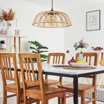Natural Rustic Bamboo Pendant Light for Kitchen Dining Room - Parrot Uncle UK