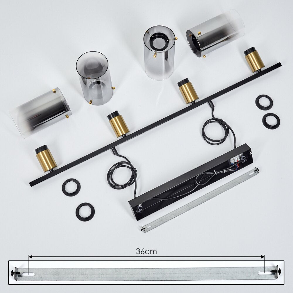 Industrial Vintage Linear Pendant Light with Brass Accents for Dining Room Living Room - Parrot Uncle UK