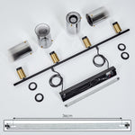 Industrial Vintage Linear Pendant Light with Brass Accents for Dining Room Living Room - Parrot Uncle UK