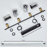 Industrial Vintage Linear Pendant Light with Brass Accents for Dining Room Living Room - Parrot Uncle UK