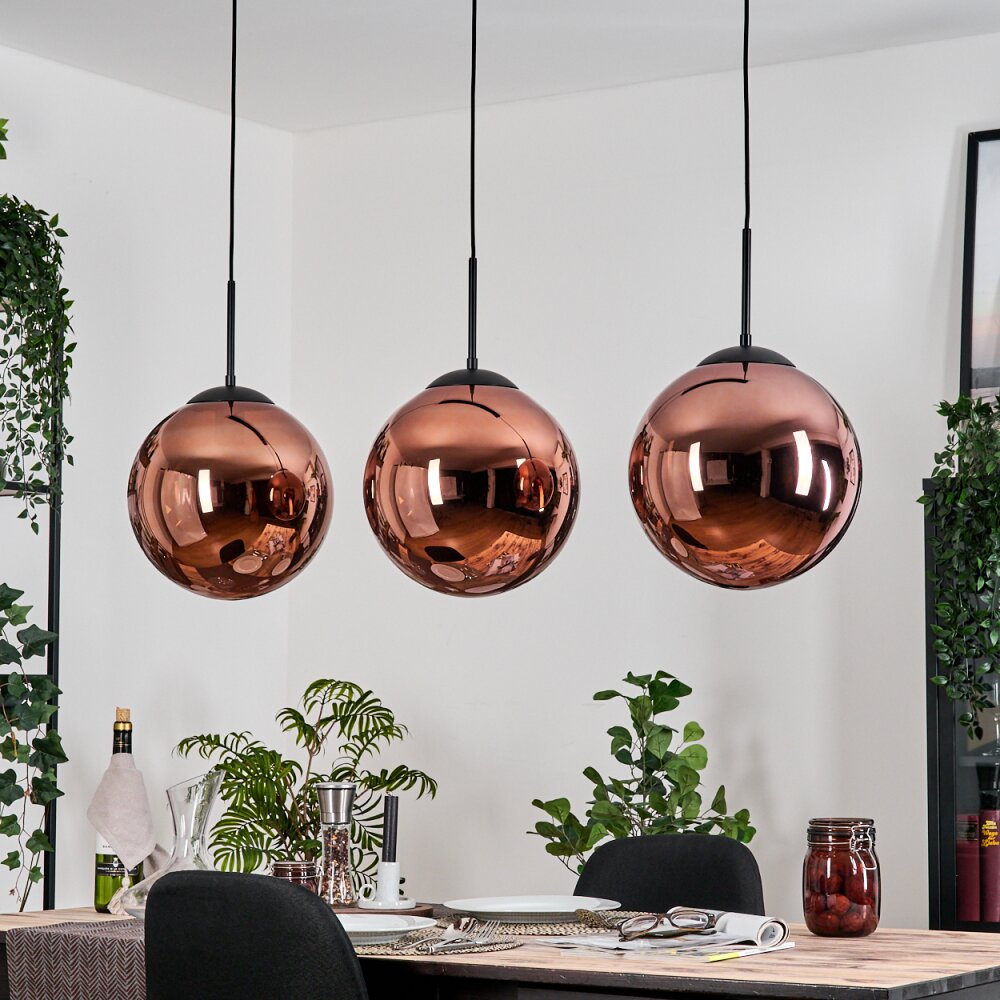 Glam Modern Copper-Toned Linear Pendant Light for Dining Room Living Room - Parrot Uncle UK